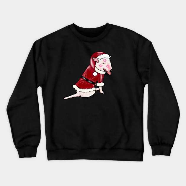 Bull Terrier Dog Santa Crewneck Sweatshirt by BRobinson